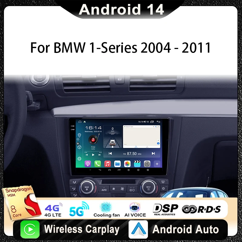 For BMW 1-Series 1 Series E88 E82 E81 E87 2004 - 2011 Car Radio Multimedia Video Player Navigation GPS Android14 Carplay
For BMW 1-Series 1 Series E88 E82 E81 E87 2004 - 2011 Car Radio Multimedia Video Player Navigation GPS Android14 Carplay