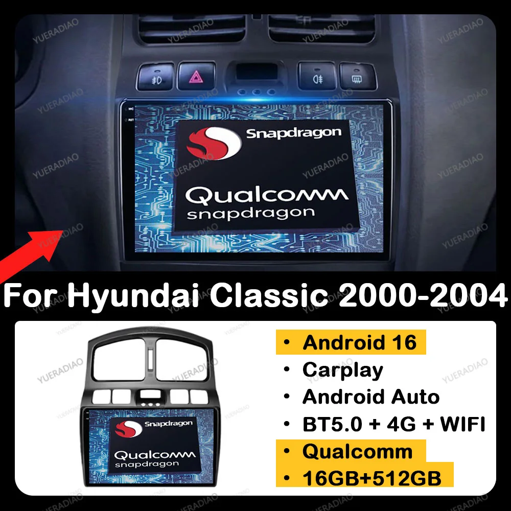 Android 16 Car Radio For Hyundai Classic Santa Fe 2000 - 2004 GPS NAVI 4G LTE 5G WIFI 2DIN Qualcomm Multimedia Video Player QLED
Android 16 Car Radio For Hyundai Classic Santa Fe 2000 - 2004 GPS NAVI 4G LTE 5G WIFI 2DIN Qualcomm Multimedia Video Player QLED