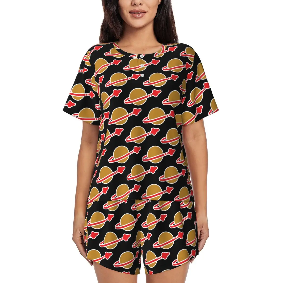Classic Space Logo Round Neck Short Sleeve Nightgowns for Sleeping Sleepshirts Women Loose Pajama Set Short Pants
Classic Space Logo Round Neck Short Sleeve Nightgowns for Sleeping Sleepshirts Women Loose Pajama Set Short Pants