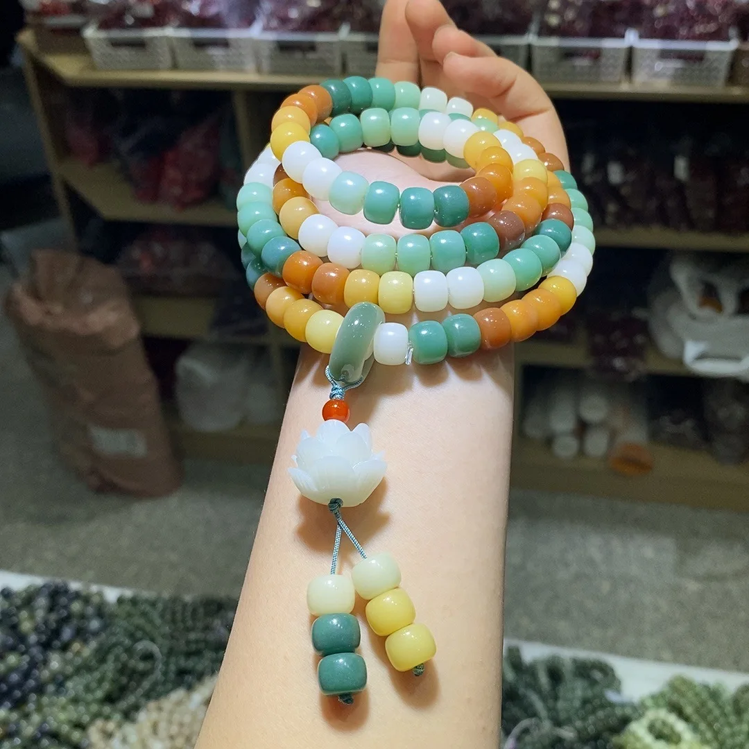 Duobao Bodhi lotus sweater chain candy color gradual change Bodhi Buddha beads rosary necklace men and women
Duobao Bodhi lotus sweater chain candy color gradual change Bodhi Buddha beads rosary necklace men and women