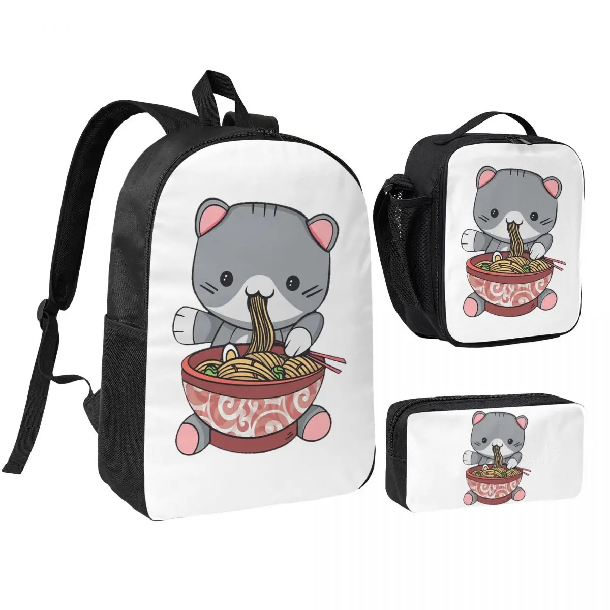 Kawaii Ramen Cat Backpack Boys Girls BookBag School Bag Shoulder Bags 3ps Insulated Lunch Bag Pencil Case
Kawaii Ramen Cat Backpack Boys Girls BookBag School Bag Shoulder Bags 3ps Insulated Lunch Bag Pencil Case
