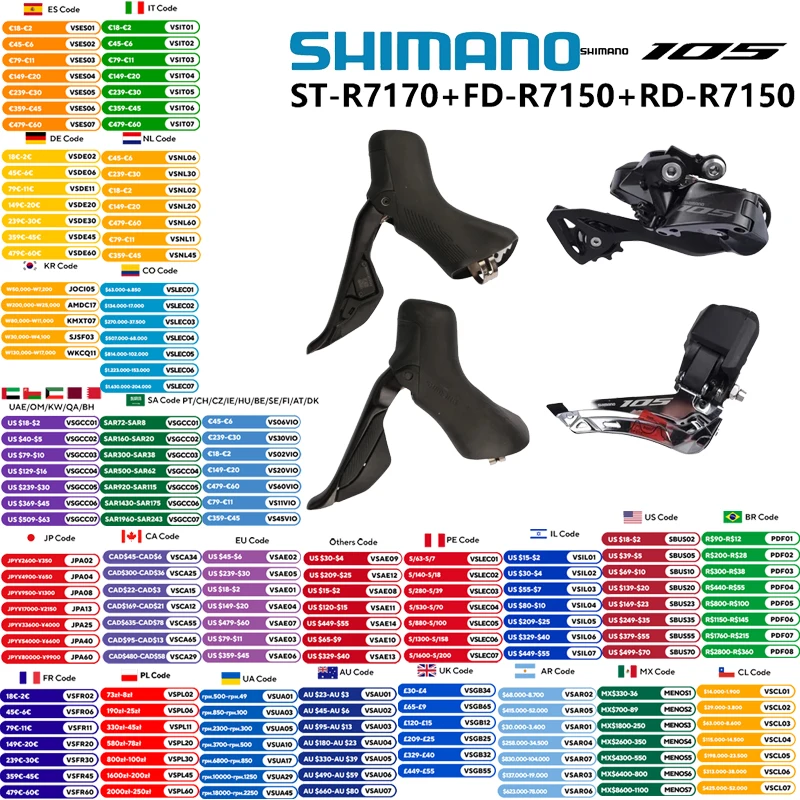 Shimano 105 Di2 Mini 2x12s Set Shifter Rear Derailleur Front Derailleur ST-R7170 FD-R7150 RD-R7150 For 34T 36T Cassette Road
Shimano 105 Di2 Mini 2x12s Set Shifter Rear Derailleur Front Derailleur ST-R7170 FD-R7150 RD-R7150 For 34T 36T Cassette Road