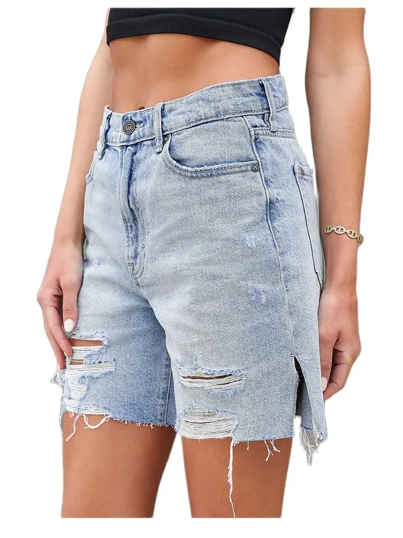 2023 New Women's Summer Ripped Denim Shorts with Slits Fashion High Elasticity Straight Leg Shorts Jeans Casual Female Clothing
2023 New Women's Summer Ripped Denim Shorts with Slits Fashion High Elasticity Straight Leg Shorts Jeans Casual Female Clothing