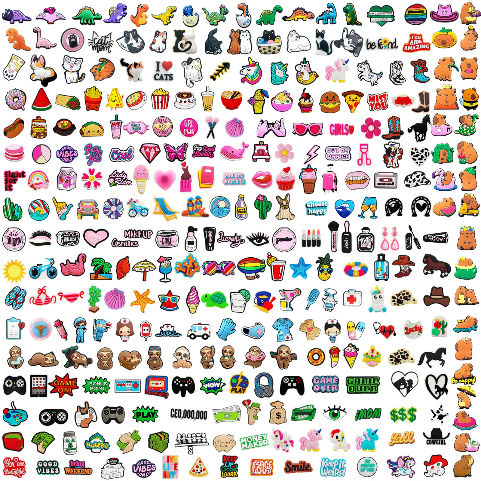 Random 10--200Pcs Non-Repeat Shoe Charms for Sandals, Beach Bags, PVC DIY Shoe Decorations Accessories Charms Premium Quality
Random 10--200Pcs Non-Repeat Shoe Charms for Sandals, Beach Bags, PVC DIY Shoe Decorations Accessories Charms Premium Quality