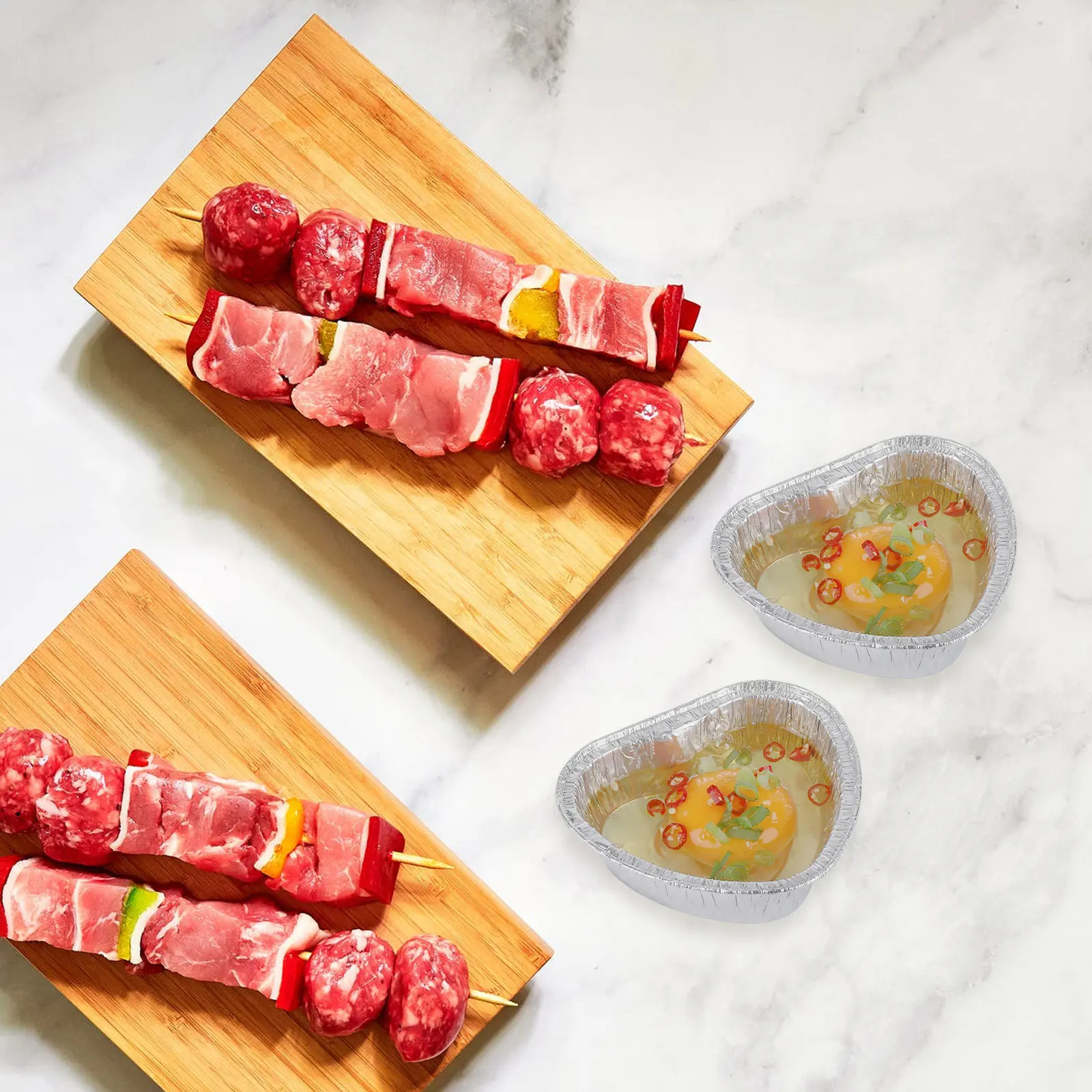 50Pcs Heart Shaped Aluminum Foil Baking Cups Disposable Mini Pie Cupcake Liners for Picnic Outdoor Bbq Valentine Dessert Baking
50Pcs Heart Shaped Aluminum Foil Baking Cups Disposable Mini Pie Cupcake Liners for Picnic Outdoor Bbq Valentine Dessert Baking