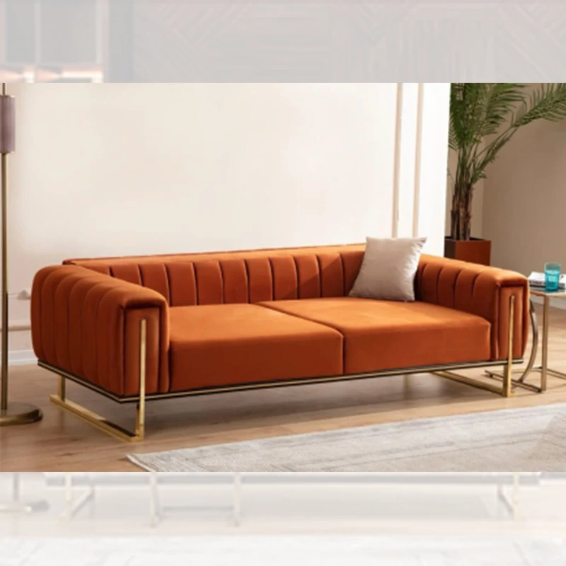 # Modern Simple and Elegant Design Orange Velvet Fabric Sofa Furniture Home Combination Living Room Couch Luxury Sofa
# Modern Simple and Elegant Design Orange Velvet Fabric Sofa Furniture Home Combination Living Room Couch Luxury Sofa