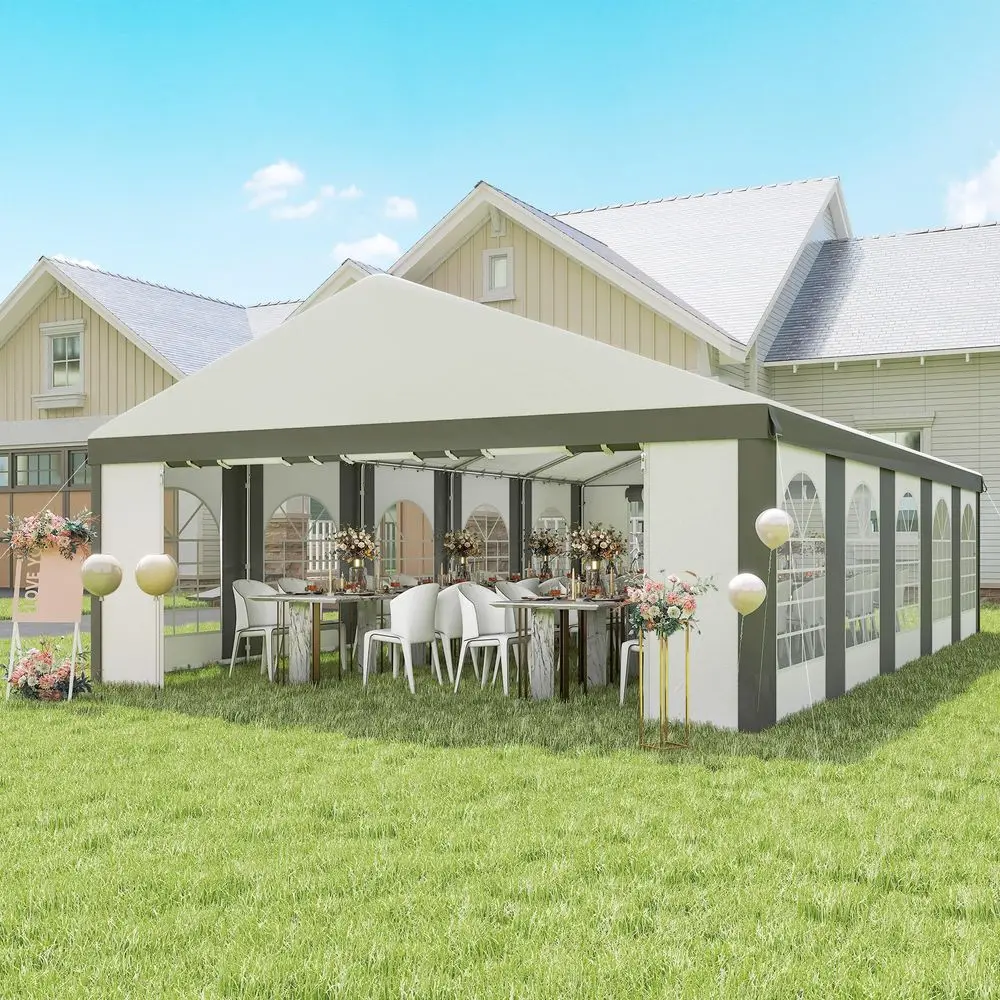 20 x 33 ft Heavy Duty Party Tent Outdoor Gazebo Wedding Tent Event Shelter Carport BBQ with Removable Sidewalls amp Windows, Ou
20 x 33 ft Heavy Duty Party Tent Outdoor Gazebo Wedding Tent Event Shelter Carport BBQ with Removable Sidewalls amp Windows, Ou