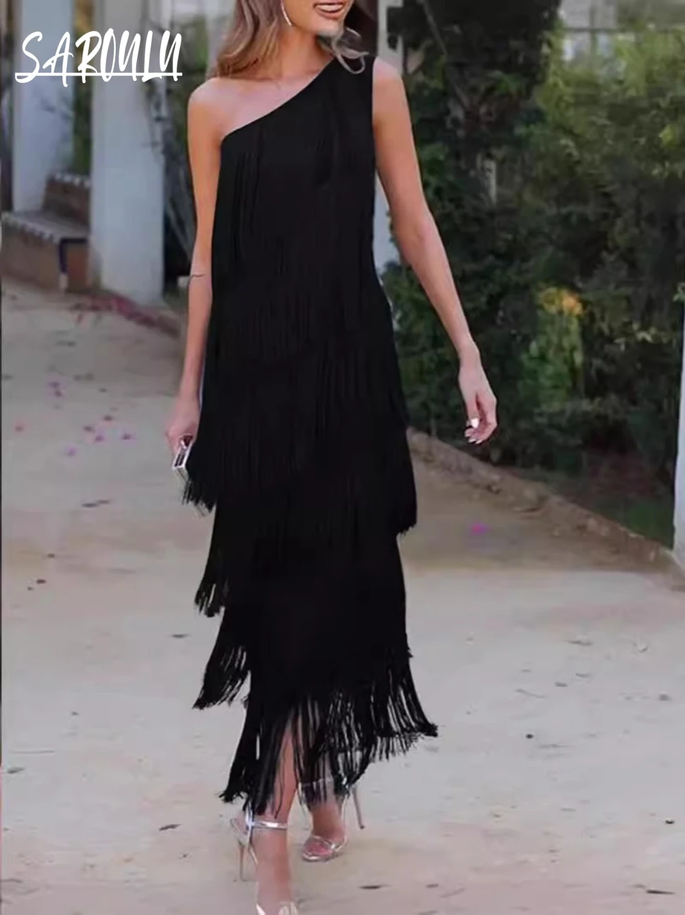 4 Colors One Shoulder Fashionable Tassel Evening Dress In Stock A Line Classic Prom Gown Tiered Elegant Cocktail Casual Wear
4 Colors One Shoulder Fashionable Tassel Evening Dress In Stock A Line Classic Prom Gown Tiered Elegant Cocktail Casual Wear