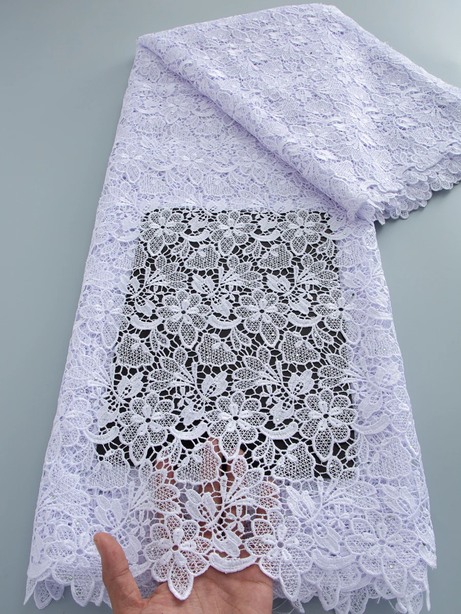 White Nigerian Lace Fabric High Quality 2026 Water Soluble Knitted 5Y African Cord Guipure Lace Fabric for Women Sewing 4899
White Nigerian Lace Fabric High Quality 2026 Water Soluble Knitted 5Y African Cord Guipure Lace Fabric for Women Sewing 4899