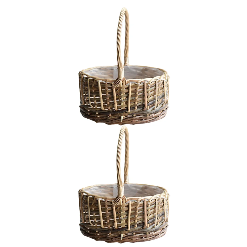 2 Pcs Rattan Basket Flower Pot Wicker Woven Fruit with Handles Natural Material Proposal Decoration
2 Pcs Rattan Basket Flower Pot Wicker Woven Fruit with Handles Natural Material Proposal Decoration
