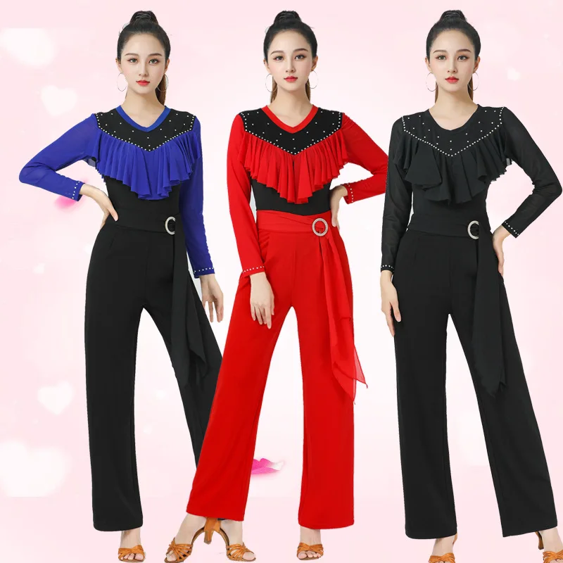 Long sleeved diamond patchwork ruffled dance costume latin ballroom dance dress women competition
Long sleeved diamond patchwork ruffled dance costume latin ballroom dance dress women competition