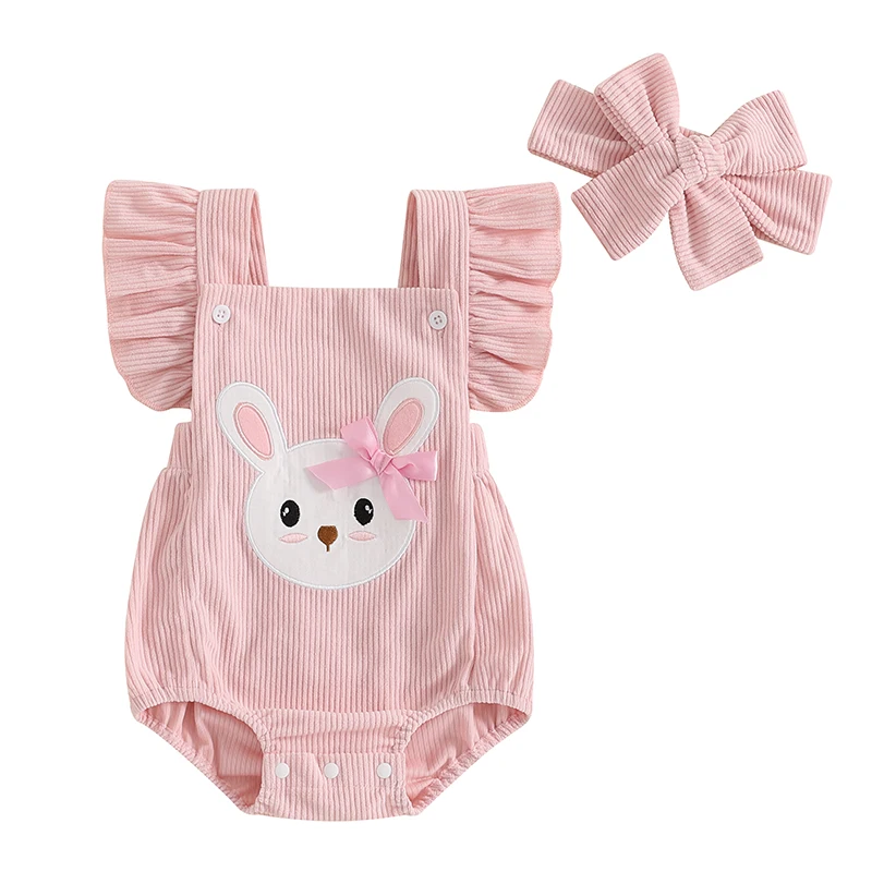 Baby Girls Rompers Easter Clothes Rabbit Embroidery Fly Sleeve Infant Bodysuits Jumpsuits with Headband
Baby Girls Rompers Easter Clothes Rabbit Embroidery Fly Sleeve Infant Bodysuits Jumpsuits with Headband