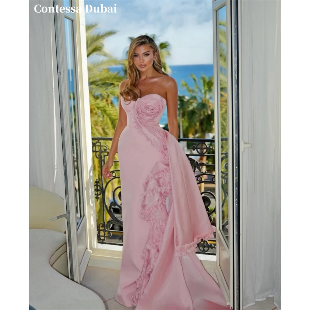 Contessa Custom Blush Pink 3D Rose Evening Dress Strapless Satin Prom Dresses Mermaid Vestidos De Noche Ruffle Formal Evening
Contessa Custom Blush Pink 3D Rose Evening Dress Strapless Satin Prom Dresses Mermaid Vestidos De Noche Ruffle Formal Evening