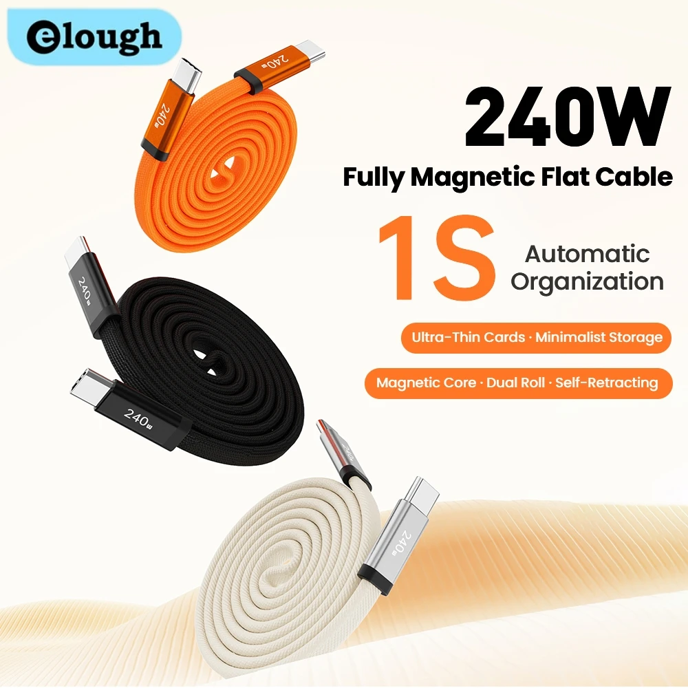 Elough 240W Type c To Type c Magnetic Data Cable Braided Fast Charging Cable for iphone Tablets Huawei Xiaomi Fast Charging
Elough 240W Type c To Type c Magnetic Data Cable Braided Fast Charging Cable for iphone Tablets Huawei Xiaomi Fast Charging