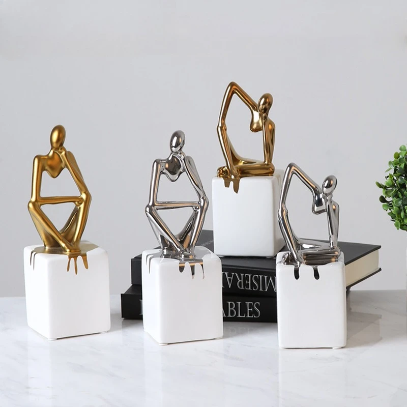 Creative light luxury simple gold electroplated villain ceramic ornament, model room soft decoration handicrafts
Creative light luxury simple gold electroplated villain ceramic ornament, model room soft decoration handicrafts