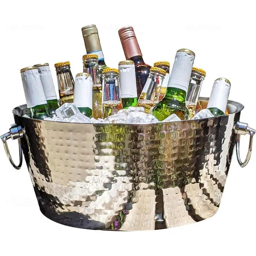 Double-Walled Stainless Steel Beverage Tub, 12 Quart Insulated Drink Tub with Hinged Handles for Parties
Double-Walled Stainless Steel Beverage Tub, 12 Quart Insulated Drink Tub with Hinged Handles for Parties