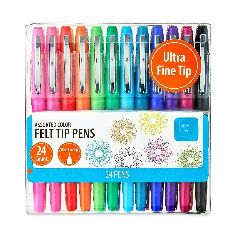 Felt-Tip Pens, Ultra Fine, Assorted Colors, 24 Count
Felt-Tip Pens, Ultra Fine, Assorted Colors, 24 Count