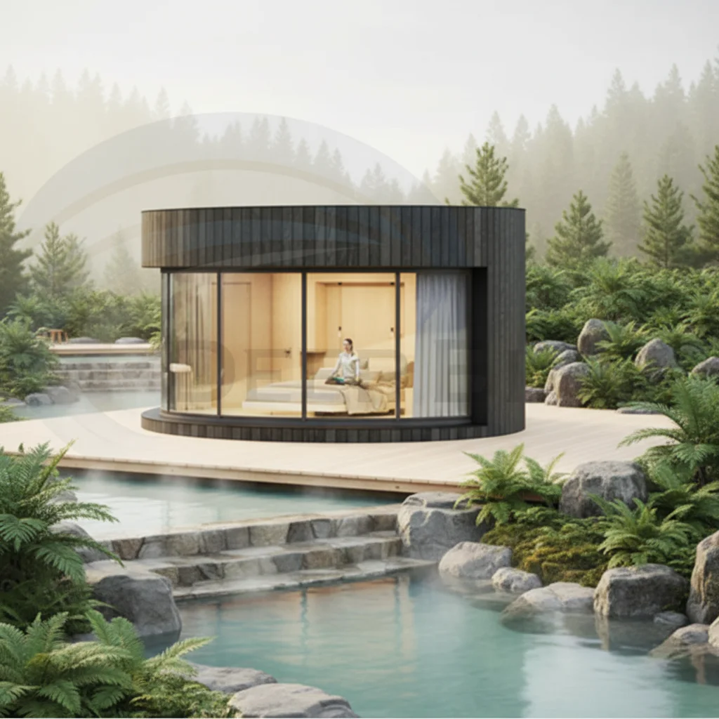 Custom European Style Outdoor Luxury Circle Frame Wooden House Quick Installation Glamping Dome Villa Round House Prefabricated
Custom European Style Outdoor Luxury Circle Frame Wooden House Quick Installation Glamping Dome Villa Round House Prefabricated