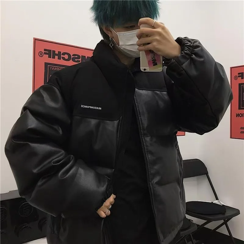 Retro versatile loose stand up collar cotton jacket, men's PU leather thick cotton jacket, couple's bread jacket
Retro versatile loose stand up collar cotton jacket, men's PU leather thick cotton jacket, couple's bread jacket