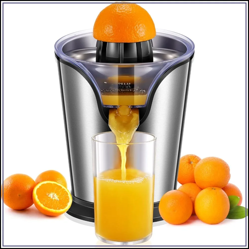 Electric Citrus Juicer with Two Cones for Orange, Lemon, Grapefruit, Brushed Stainless Steel
Electric Citrus Juicer with Two Cones for Orange, Lemon, Grapefruit, Brushed Stainless Steel