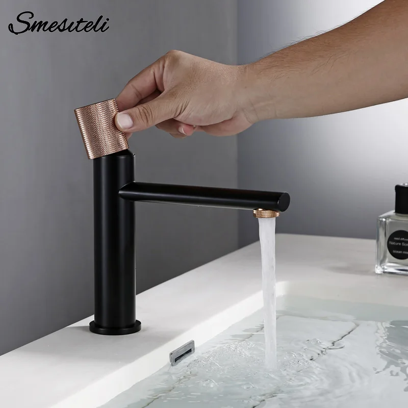 Smesiteli Black Rose Gold Bathroom Faucet Brass Single Handle Cold And Hot Sink Faucet Bathroom Spray Mixer Basin Tap 
Smesiteli Black Rose Gold Bathroom Faucet Brass Single Handle Cold And Hot Sink Faucet Bathroom Spray Mixer Basin Tap