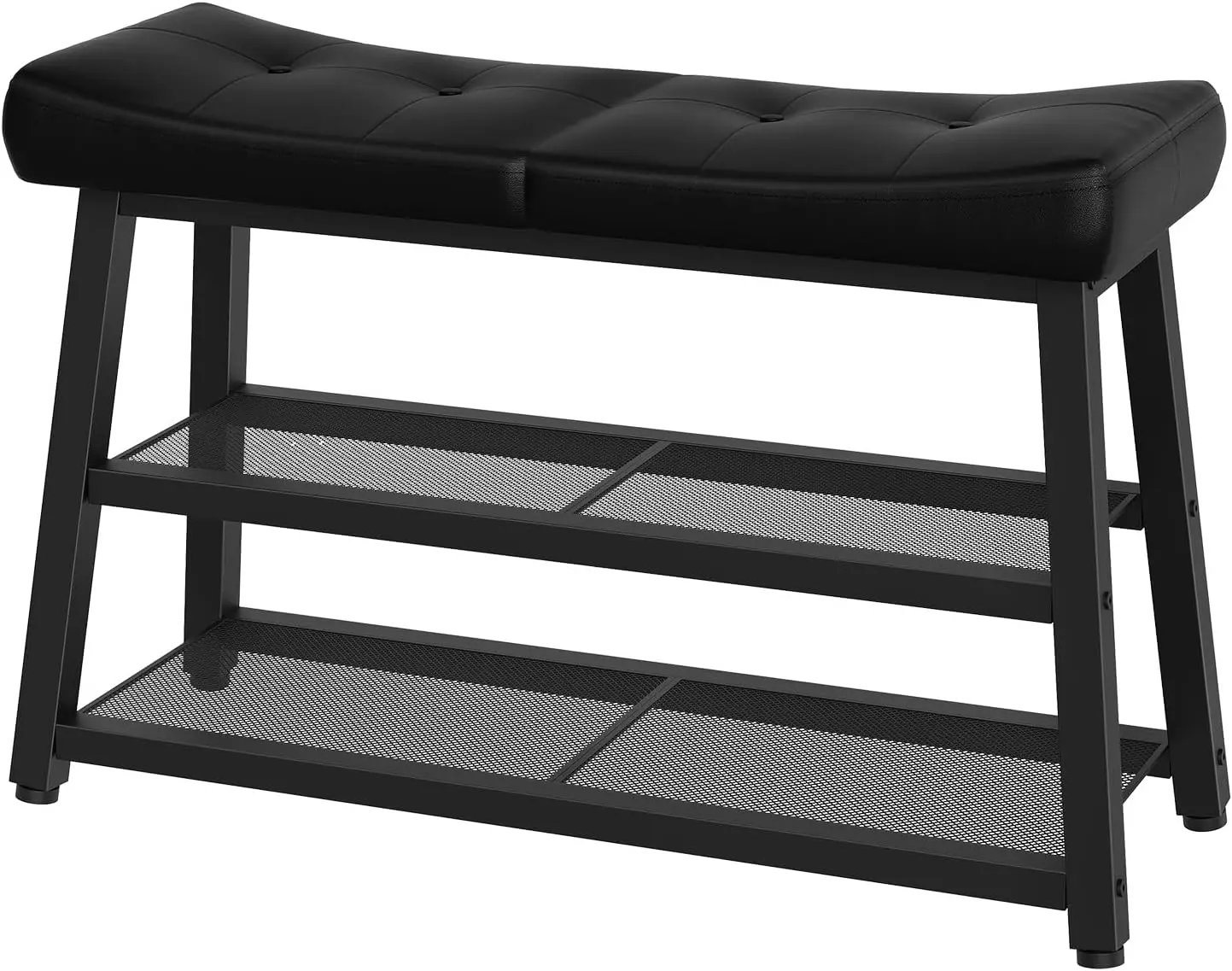 3-Tier Shoe Bench with Cushion, Entryway Storage, 29.5"L, Black
3-Tier Shoe Bench with Cushion, Entryway Storage, 29.5"L, Black