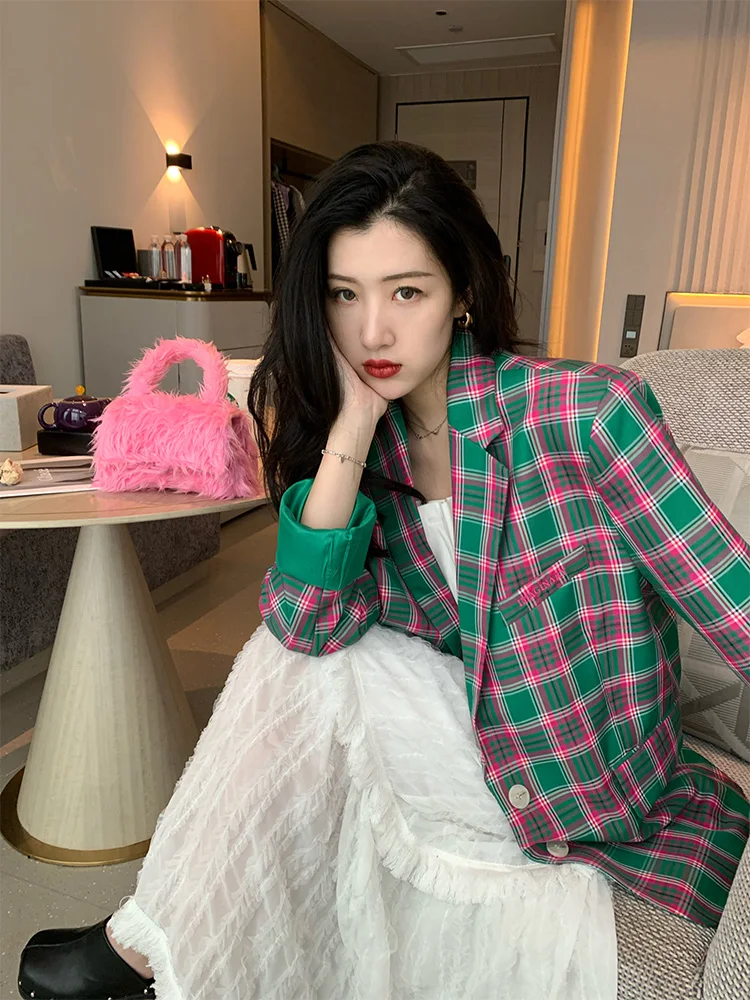 een Plaid Suit Jaet Women's Loose Design Sensation Small ence Autumn New Arrival Street Sle Button up Long Sve
een Plaid Suit Jaet Women's Loose Design Sensation Small ence Autumn New Arrival Street Sle Button up Long Sve