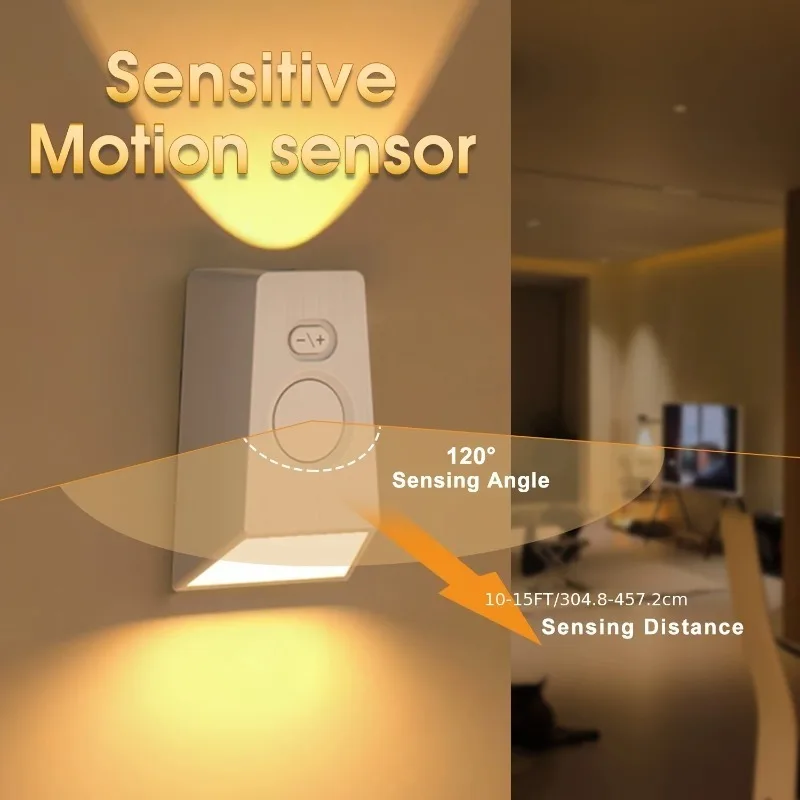 Human Motion-Activated LED Wall Light USB Rechargeable White Sleep Night Light for Mounting on Bedroom Headboards Staircases
Human Motion-Activated LED Wall Light USB Rechargeable White Sleep Night Light for Mounting on Bedroom Headboards Staircases