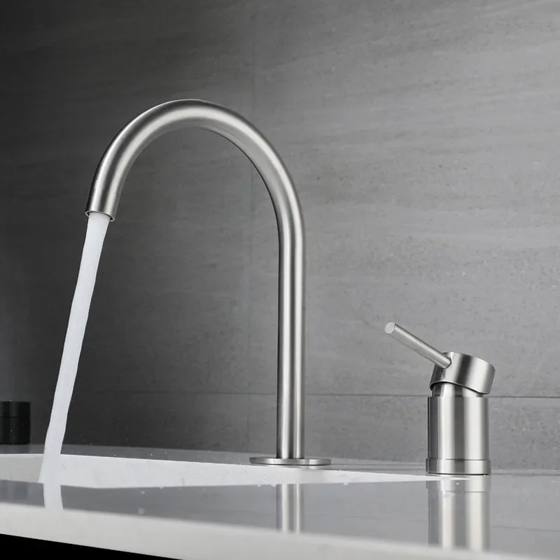304 Stainless Steel Widespread Bathroom Basin Faucet Hot and Cold Mixed Water Wash Basin Faucet Deck Mounted Nickel /Black
304 Stainless Steel Widespread Bathroom Basin Faucet Hot and Cold Mixed Water Wash Basin Faucet Deck Mounted Nickel /Black