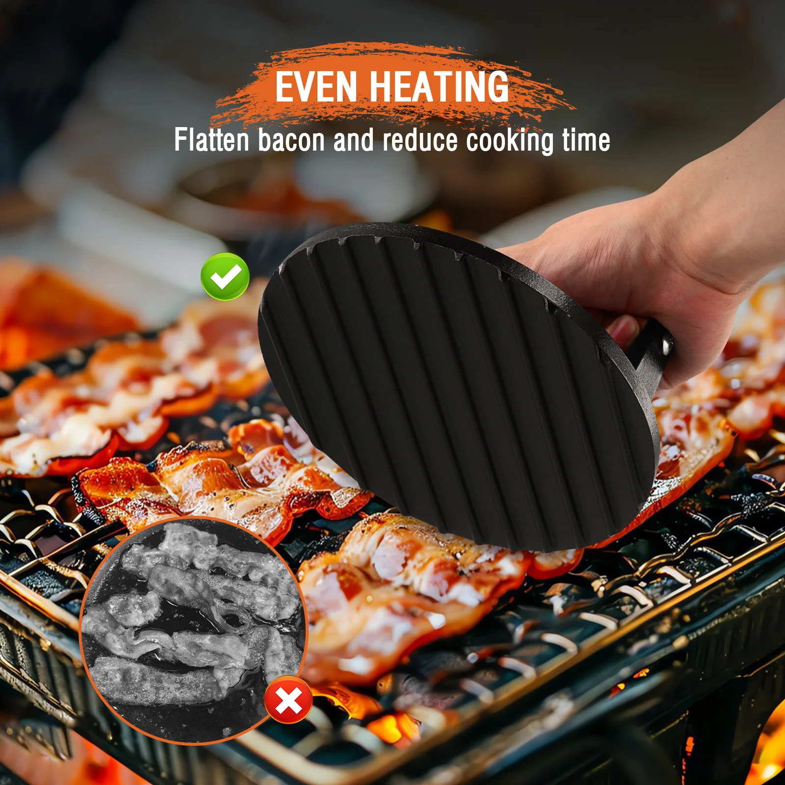 Burger Smasher Cast Iron, Large Smash Burger Press, Round, 1 kg with Heat Resistant Handle, Grill Press for Steaks, Burgers
Burger Smasher Cast Iron, Large Smash Burger Press, Round, 1 kg with Heat Resistant Handle, Grill Press for Steaks, Burgers