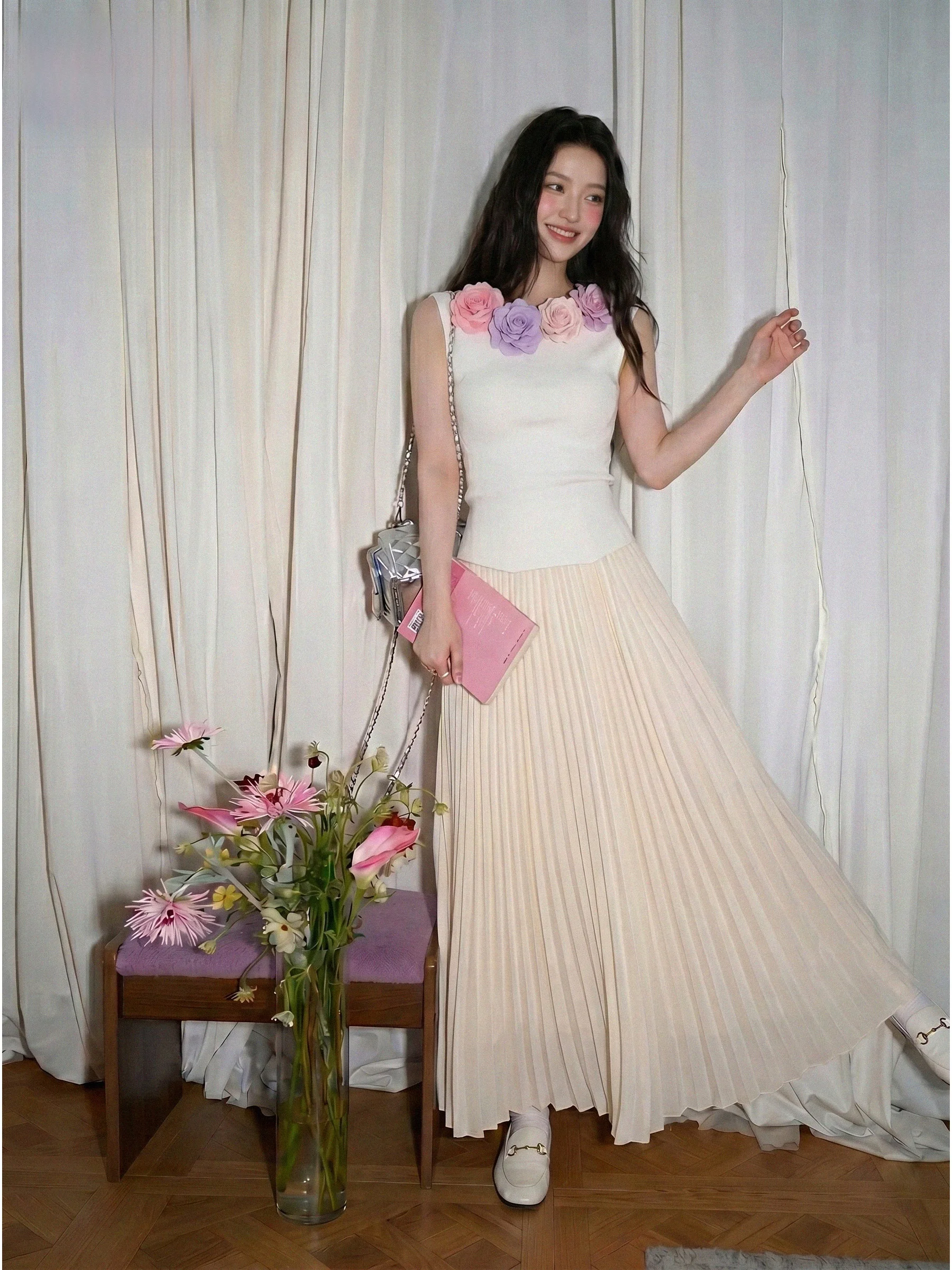 Cherry Blossom Color Chiffon Gauze Half-length Skirt Women's High-waist Slimming A-line Long Skirt Summer New Style Casual Wear
Cherry Blossom Color Chiffon Gauze Half-length Skirt Women's High-waist Slimming A-line Long Skirt Summer New Style Casual Wear