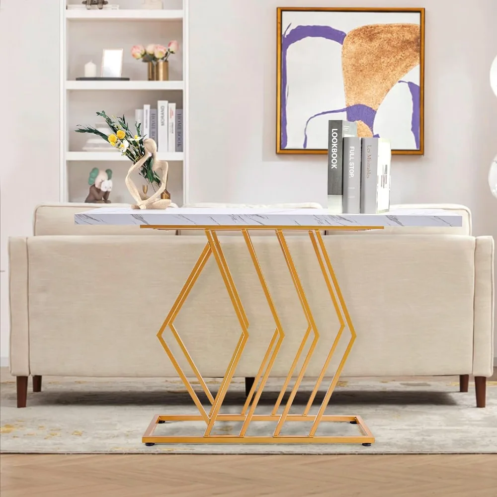 Gold and White Console Table for Entryway - Modern Wood Metal Console Table 39.4 Inch Small Wooden Entryway Entry Accent Table
Gold and White Console Table for Entryway - Modern Wood Metal Console Table 39.4 Inch Small Wooden Entryway Entry Accent Table