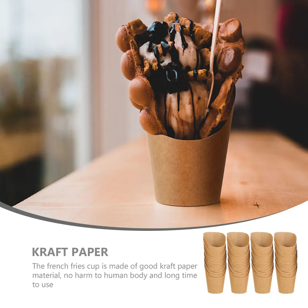 50 Pcs Diagonal Cup French Fry Delicatessen Cups Fries Holder Containers Kraft Paper Disposable Holders
50 Pcs Diagonal Cup French Fry Delicatessen Cups Fries Holder Containers Kraft Paper Disposable Holders
