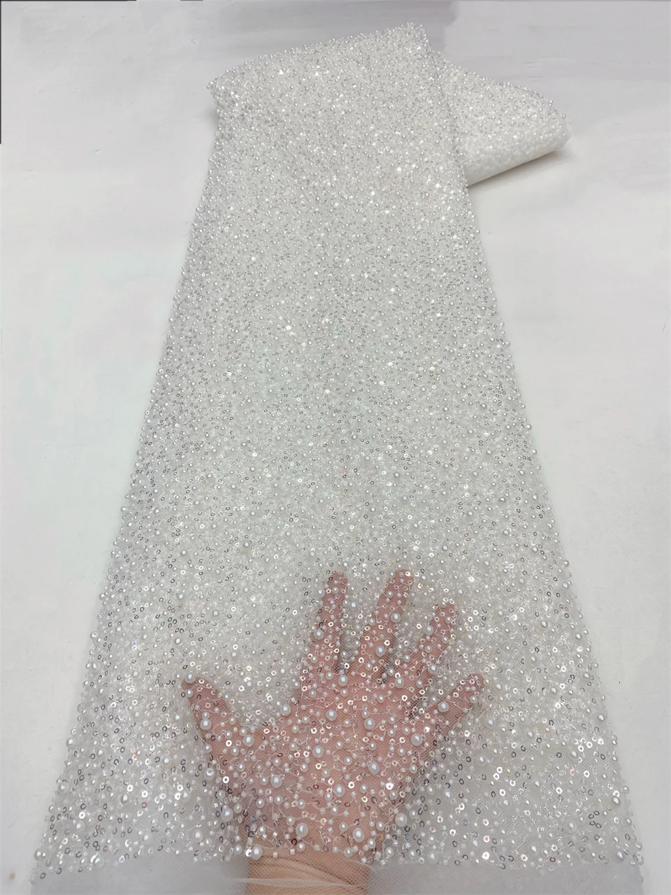 High Quality French Mesh Embroidery Sequins African Lace Luxury Nigerian Beads Tulle Lace Fabric for Wedding Dress Party HXZ6432
High Quality French Mesh Embroidery Sequins African Lace Luxury Nigerian Beads Tulle Lace Fabric for Wedding Dress Party HXZ6432