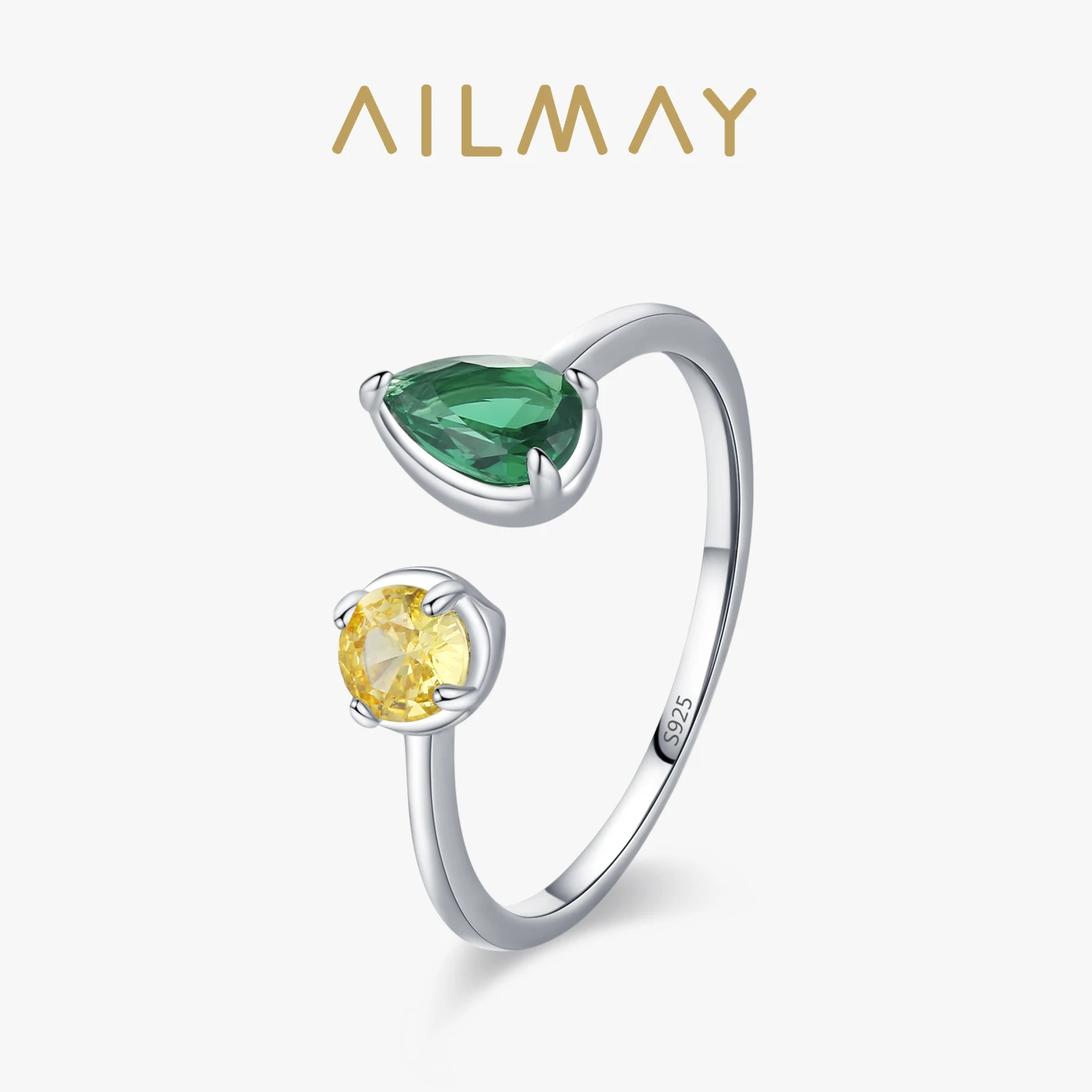 Ailmay, регулируемое кольцо из стерлингового серебра 925 пробы с желтым и зеленым цирконом для женщин, модный подарок на День святого Валентина
Ailmay, регулируемое кольцо из стерлингового серебра 925 пробы с желтым и зеленым цирконом для женщин, модный подарок на День святого Валентина