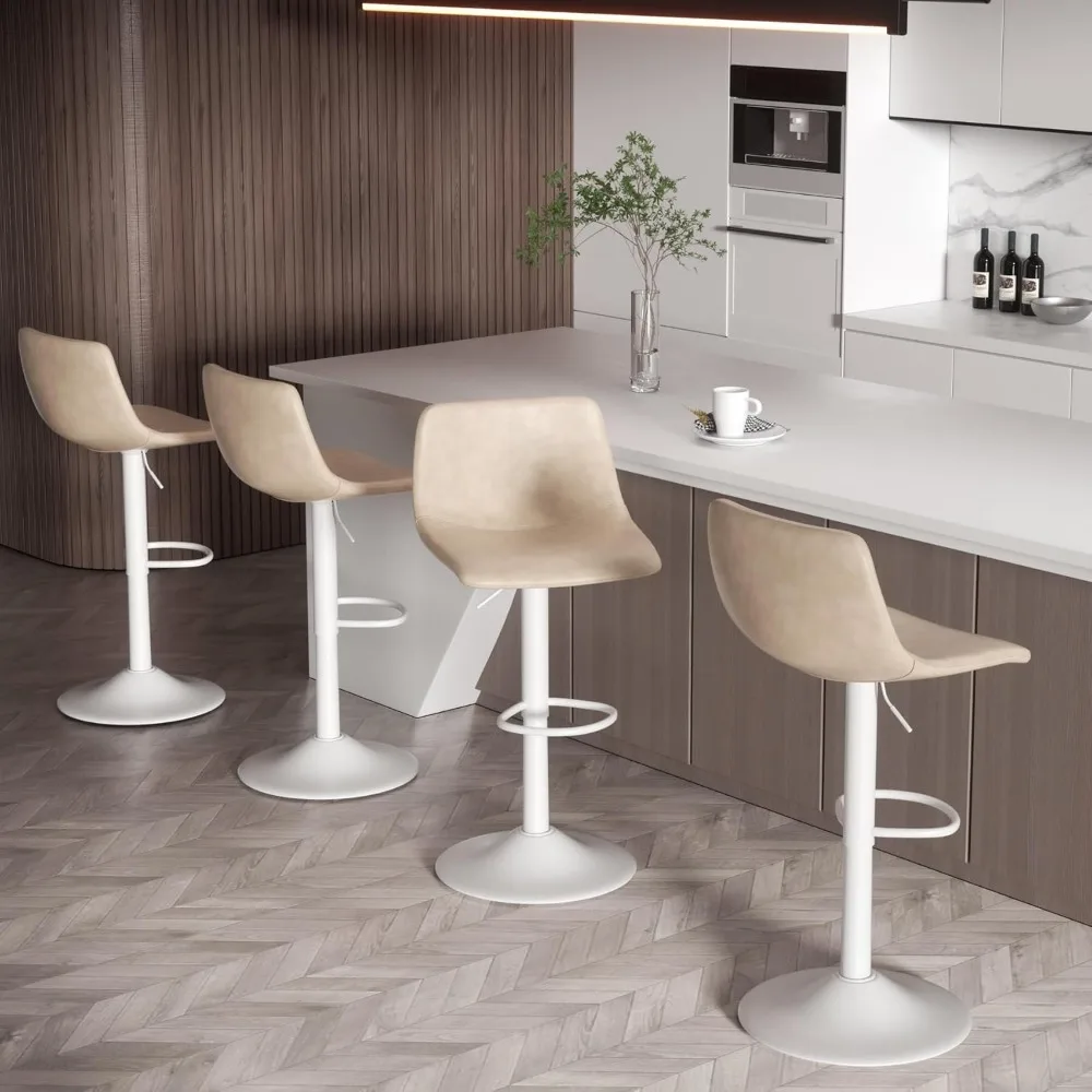 Bar Stools Set of 4, Modern PU Leather Adjustable Swivel Bar Stool, Counter Height Barstools for Home Kitchen Island, Beige
Bar Stools Set of 4, Modern PU Leather Adjustable Swivel Bar Stool, Counter Height Barstools for Home Kitchen Island, Beige