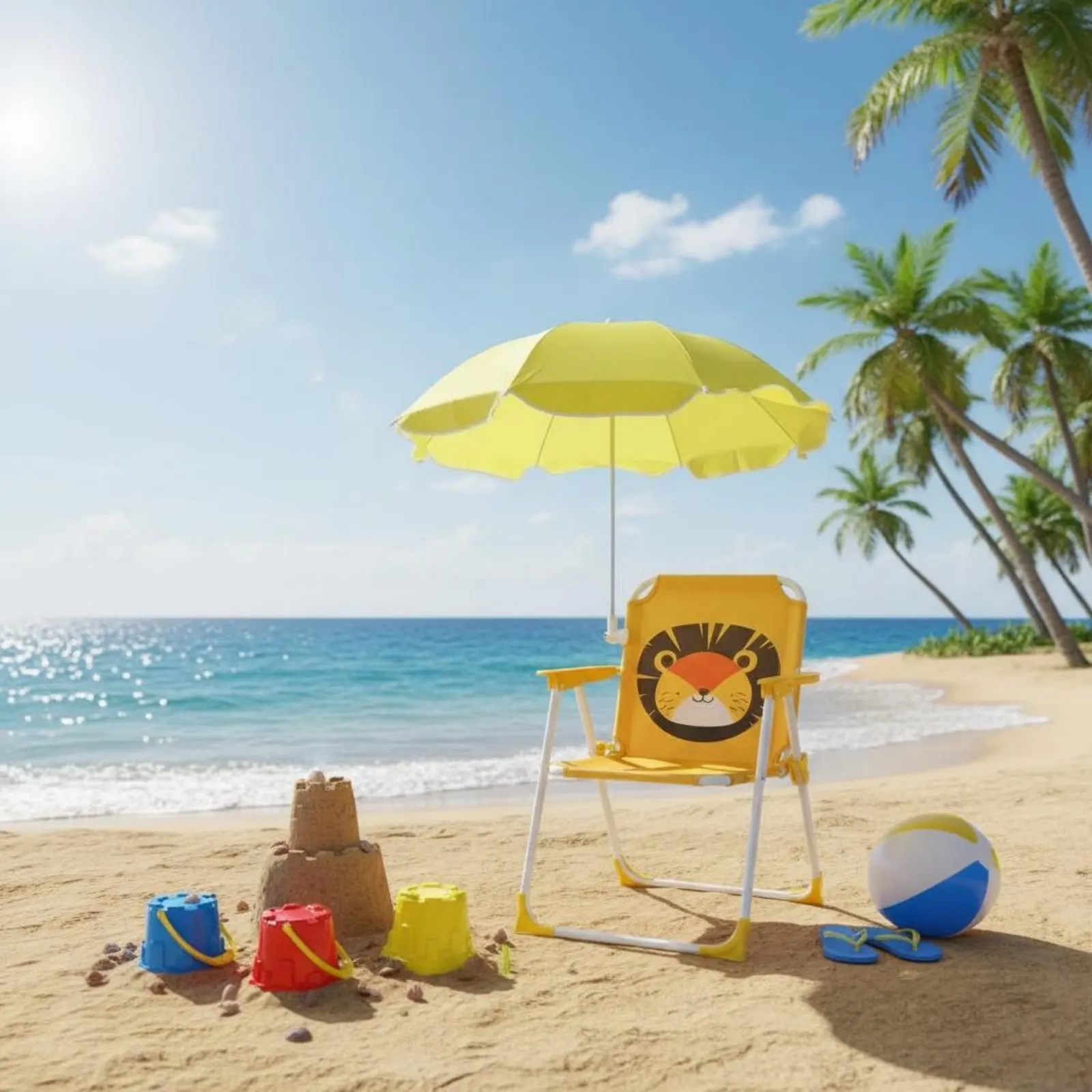 Children's Portable Chair with Sun Shade Foldable Kids Beach Chair with Umbrella Lightweight Sturdy Metal Frame for Patio
Children's Portable Chair with Sun Shade Foldable Kids Beach Chair with Umbrella Lightweight Sturdy Metal Frame for Patio