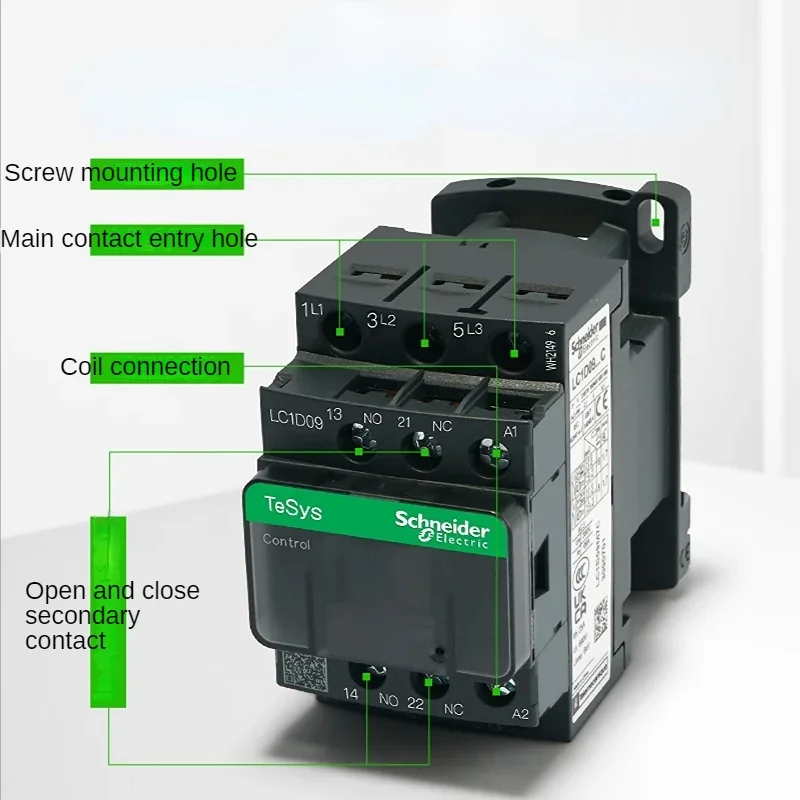 Контактор переменного тока Schneider 220 В LC1D25/18/38 переменного тока, 3 фазы, 3 полюса, 50/60 Гц, 1НО, 1НЗ, напряжение катушки 24 В, 110/220 В, оригинальный продукт 
Контактор переменного тока Schneider 220 В LC1D25/18/38 переменного тока, 3 фазы, 3 полюса, 50/60 Гц, 1НО, 1НЗ, напряжение катушки 24 В, 110/220 В, оригинальный продукт