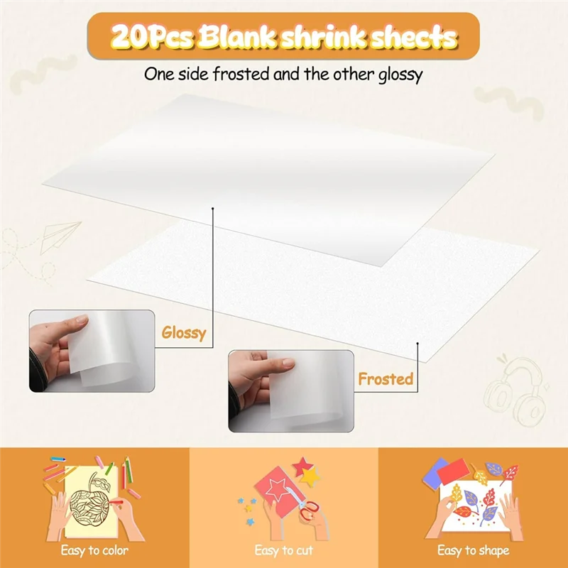 150PCS Shrinky Plastic Sheets Kit, Shrink Paper Keychain Kit For Kids Marking, DIY Ornaments Or Craft
150PCS Shrinky Plastic Sheets Kit, Shrink Paper Keychain Kit For Kids Marking, DIY Ornaments Or Craft