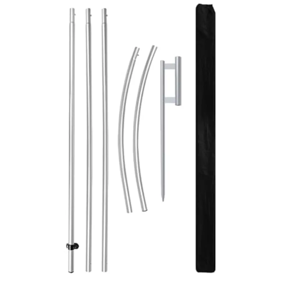 Feather Flag Pole Kit Fits 12FT Swooper Flags, 15FT Tall Aluminum Flagpole Set with Heavy Duty Ground Spike for Business Advert
Feather Flag Pole Kit Fits 12FT Swooper Flags, 15FT Tall Aluminum Flagpole Set with Heavy Duty Ground Spike for Business Advert