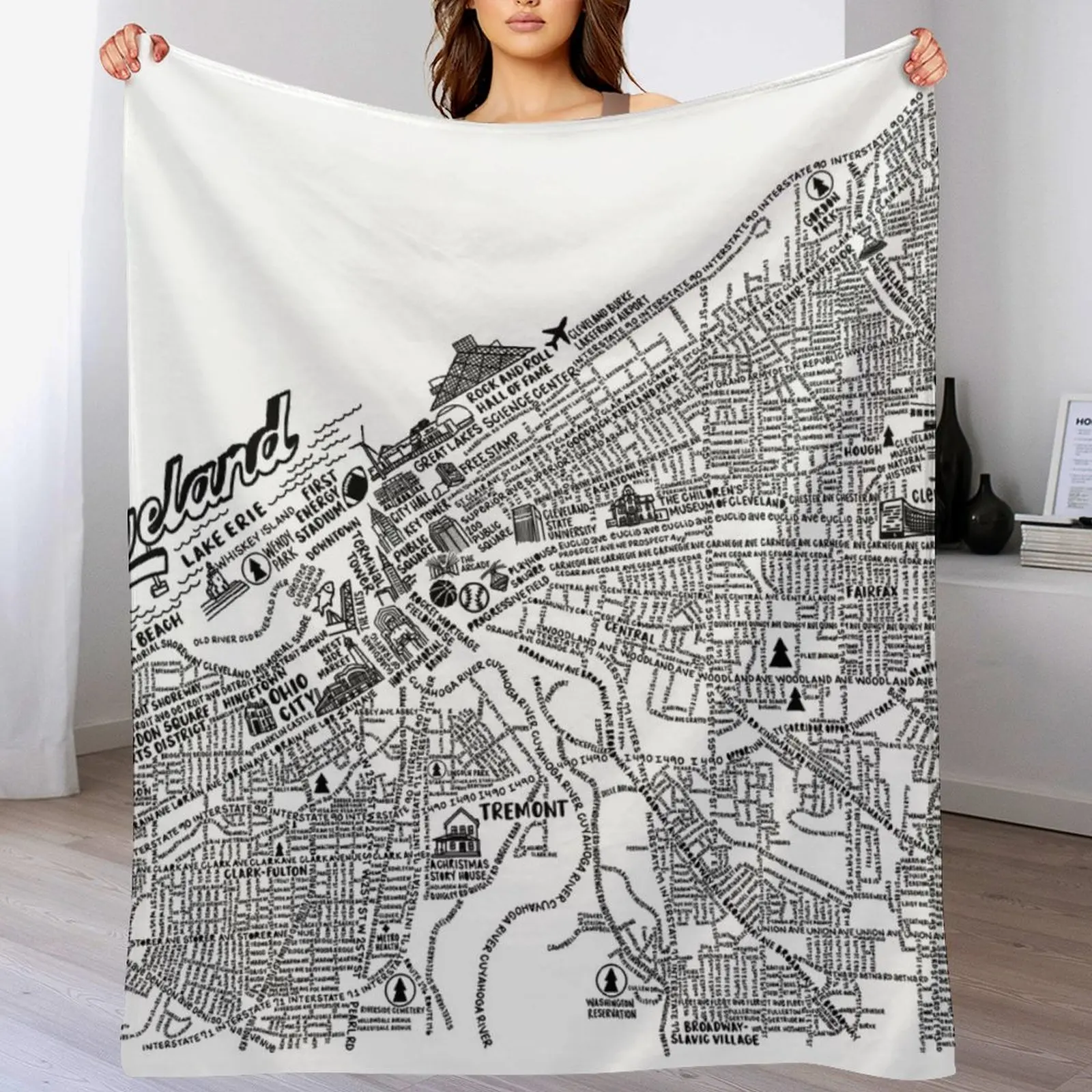 Cleveland Ohio Map Throw Blanket Lightweight Cozy Blanket for Bed Sofa
Cleveland Ohio Map Throw Blanket Lightweight Cozy Blanket for Bed Sofa
