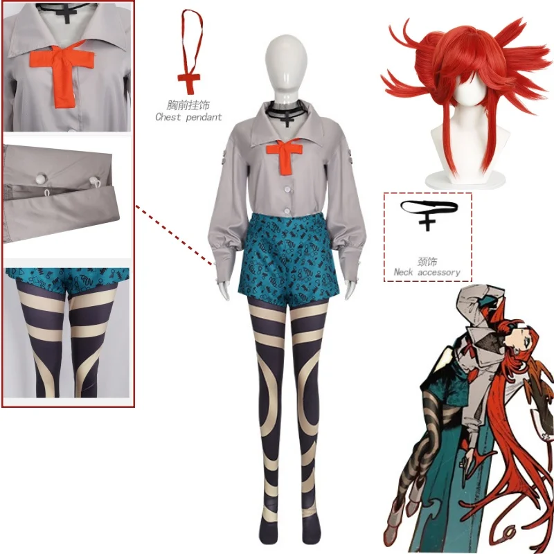 Anime Gachiakuta Riyo Cosplay Doll Festival Costume Grey Blouse + Teal Printed Shorts Full Set and Wig for Carnival Fancy Dress
Anime Gachiakuta Riyo Cosplay Doll Festival Costume Grey Blouse + Teal Printed Shorts Full Set and Wig for Carnival Fancy Dress