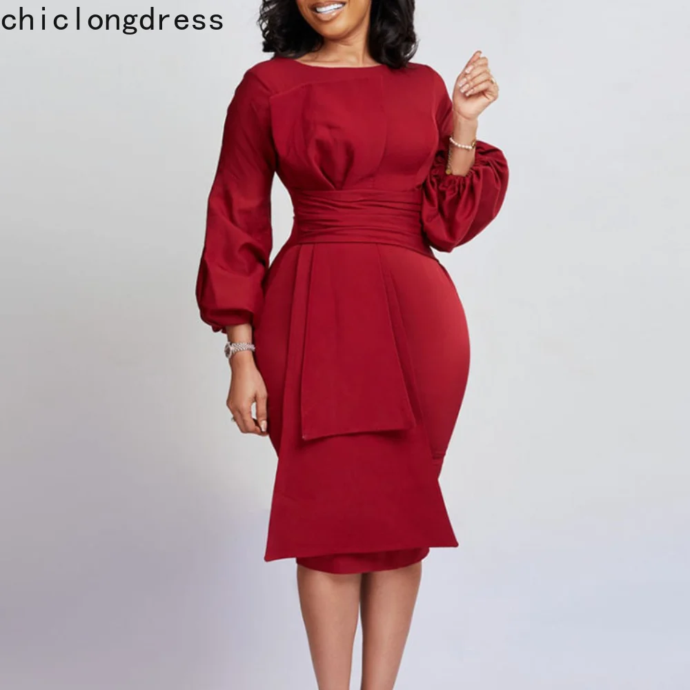 Spring Autumn Fashion Elegant Pencil Dress African Women OL Solid Lantern Sleeve Bandage Slim Dress Women
Spring Autumn Fashion Elegant Pencil Dress African Women OL Solid Lantern Sleeve Bandage Slim Dress Women
