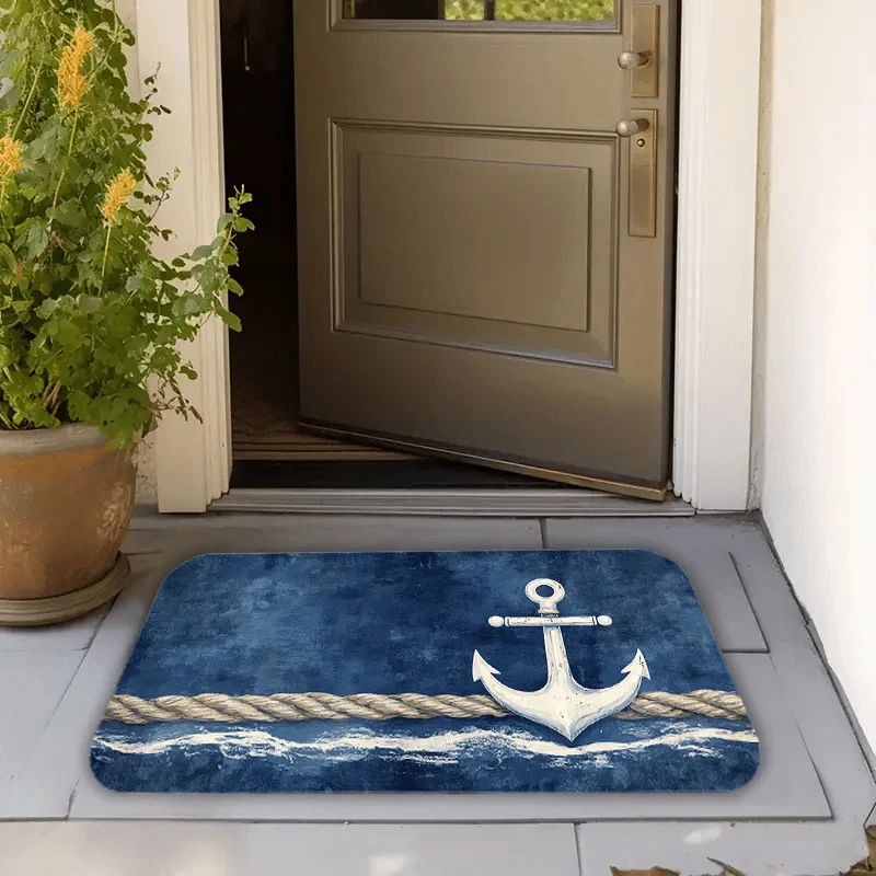VIKAMA Blue Nautical Pattern Doormat Washable Floor Rug for Home Entrance Hallway Kitchen Bathroom Living Room Decor
VIKAMA Blue Nautical Pattern Doormat Washable Floor Rug for Home Entrance Hallway Kitchen Bathroom Living Room Decor