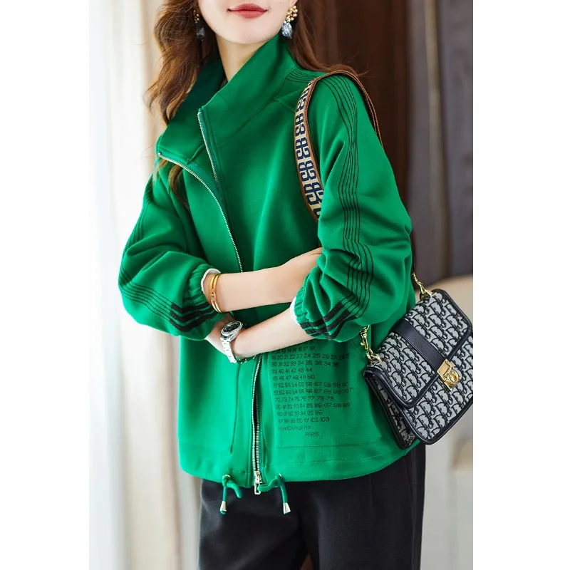 Fashionable Digital Print Stand Collar Jacket plus Size Loose Fit Spring New Arrival Women's Short Coat Polyester Fiber
Fashionable Digital Print Stand Collar Jacket plus Size Loose Fit Spring New Arrival Women's Short Coat Polyester Fiber