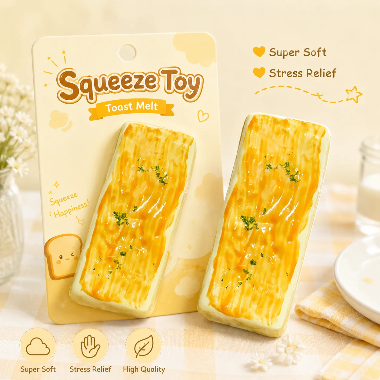 Long Rectangular Cheese Toast Mochi Squishy Toy Food Grade TPR Simulation Scallion Bread Squeeze Toy Slow Rising Stress Relief F
Long Rectangular Cheese Toast Mochi Squishy Toy Food Grade TPR Simulation Scallion Bread Squeeze Toy Slow Rising Stress Relief F