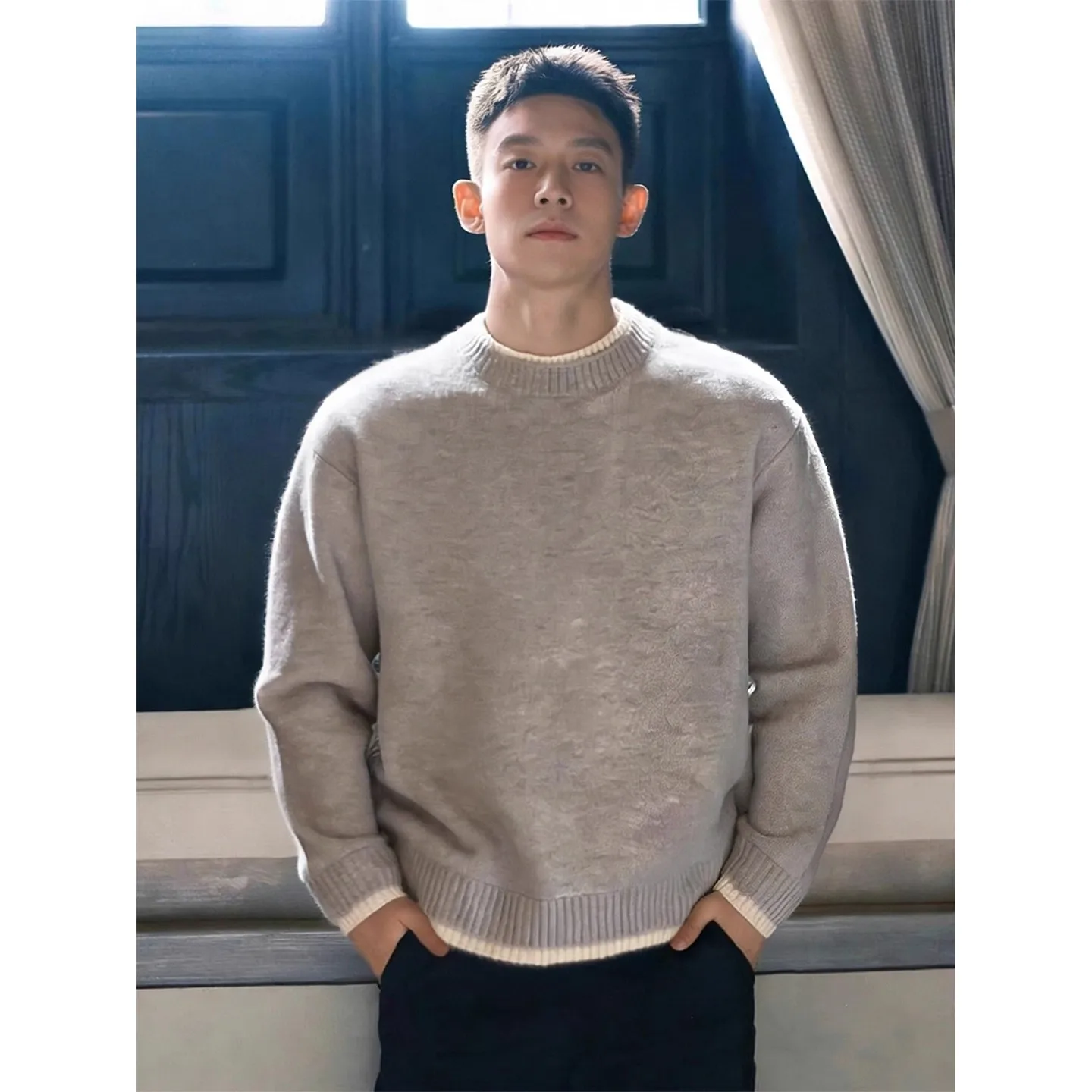 American Retro ey Knitted Sweater round Ne Men's Winter Lazy High-End Feeling Inner Wear Base irt Knitwear
American Retro ey Knitted Sweater round Ne Men's Winter Lazy High-End Feeling Inner Wear Base irt Knitwear