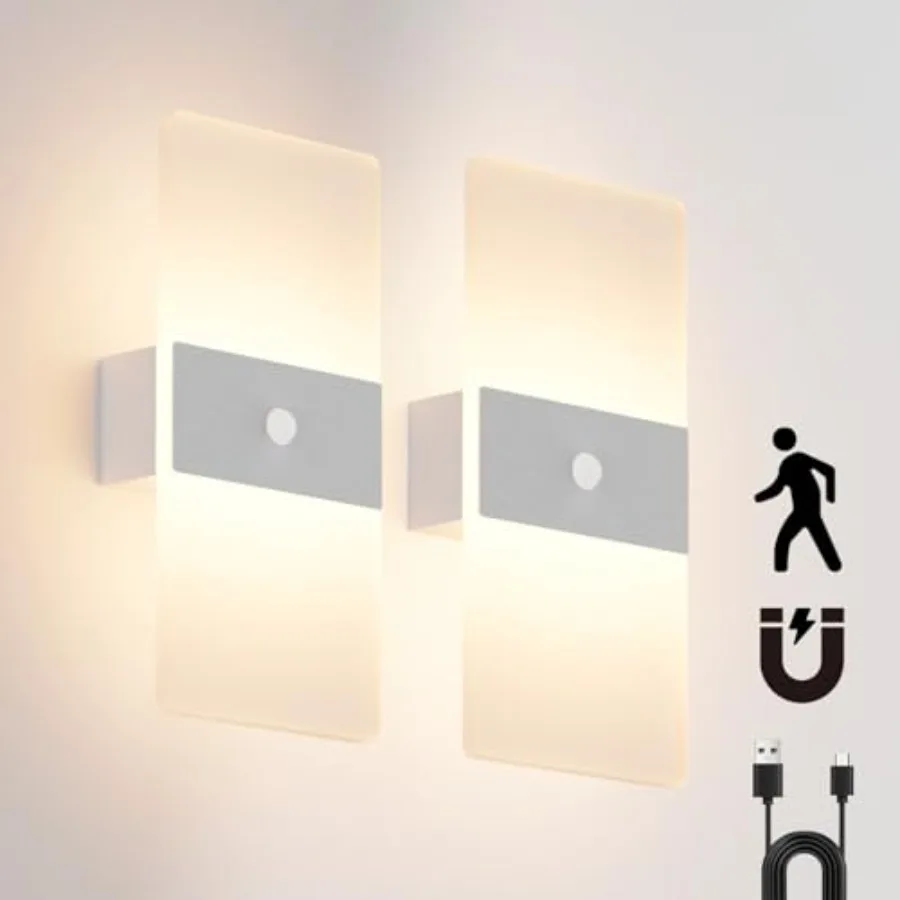 2 Pack Motion Sensor Wall Lights Morden Decorative LED Indoor Night Light 3000K Warm Light Battery Operated Wall Sconces for Po
2 Pack Motion Sensor Wall Lights Morden Decorative LED Indoor Night Light 3000K Warm Light Battery Operated Wall Sconces for Po