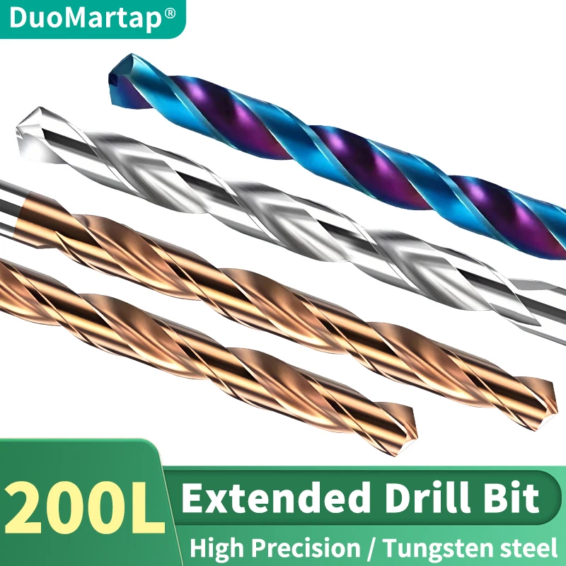 DUOMaetap 1PCS HRC70 Solid Carbide Extra long Twist Drill Bit 4mm-12.4mm For Cast Iron Metal Aluminum CNC machinery Tool X200L
DUOMaetap 1PCS HRC70 Solid Carbide Extra long Twist Drill Bit 4mm-12.4mm For Cast Iron Metal Aluminum CNC machinery Tool X200L