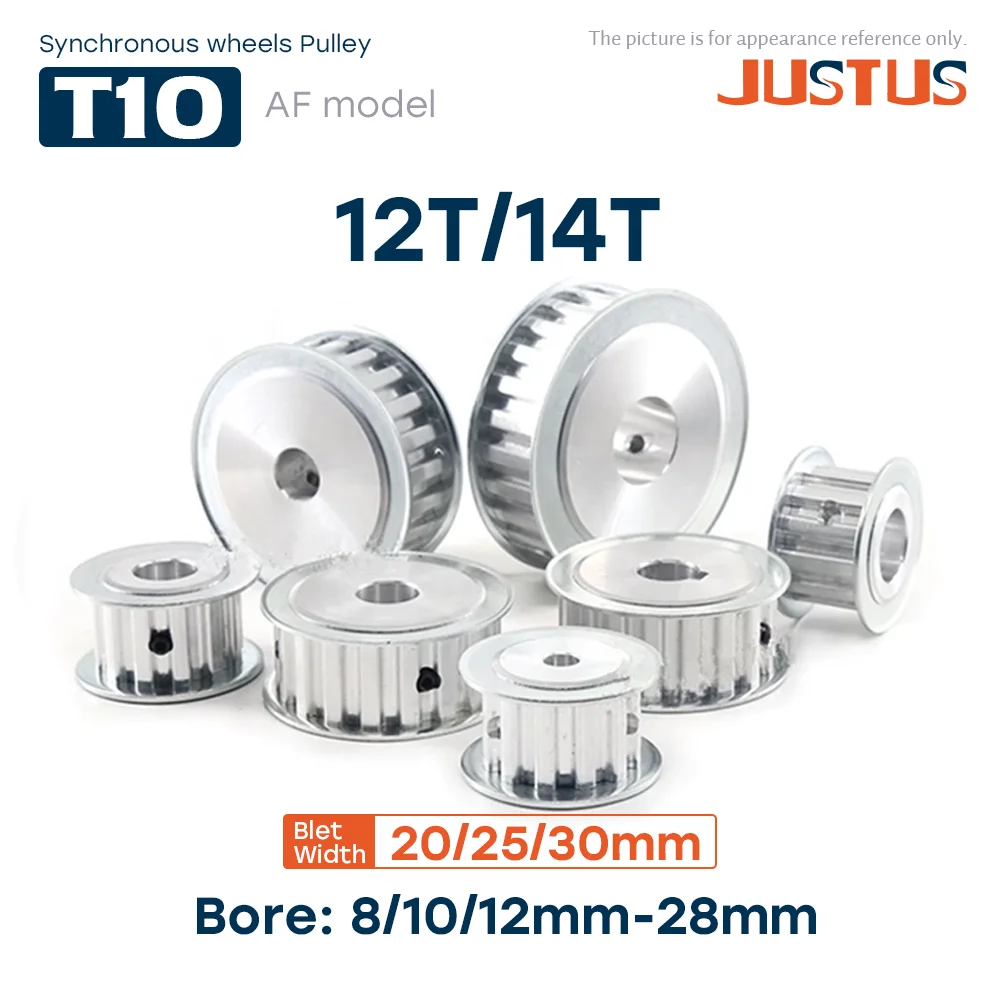 Синхронные колеса T10 12T/14 зубьев, диаметр 8-28 мм, шаг 10 мм, зубчатый ремень для T10 шириной 20/25/30 мм - прецизионные компоненты привода
Синхронные колеса T10 12T/14 зубьев, диаметр 8-28 мм, шаг 10 мм, зубчатый ремень для T10 шириной 20/25/30 мм - прецизионные компоненты привода